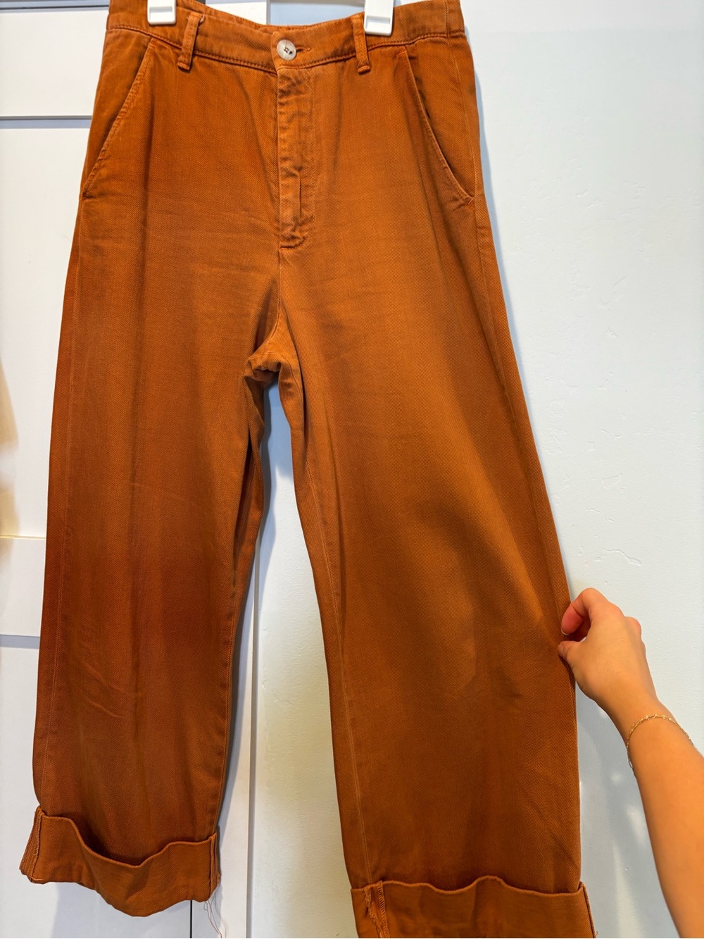 Free People Wide Leg Rust Pants - Picture 1 of 3